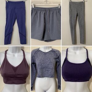 Women's Athletic Athleisure Gym Fitness Sporty Workout Bundle Six Piece Set XS